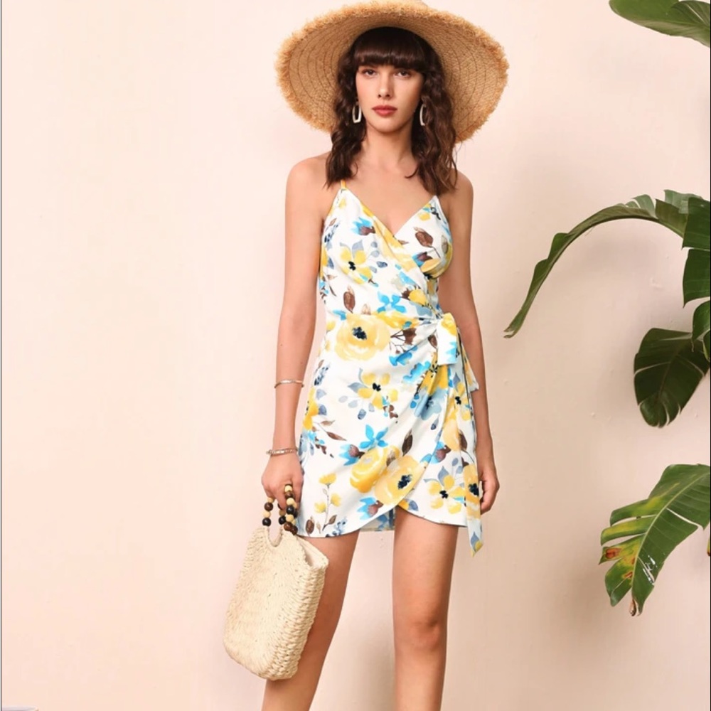 Floral Print Wrap Dress